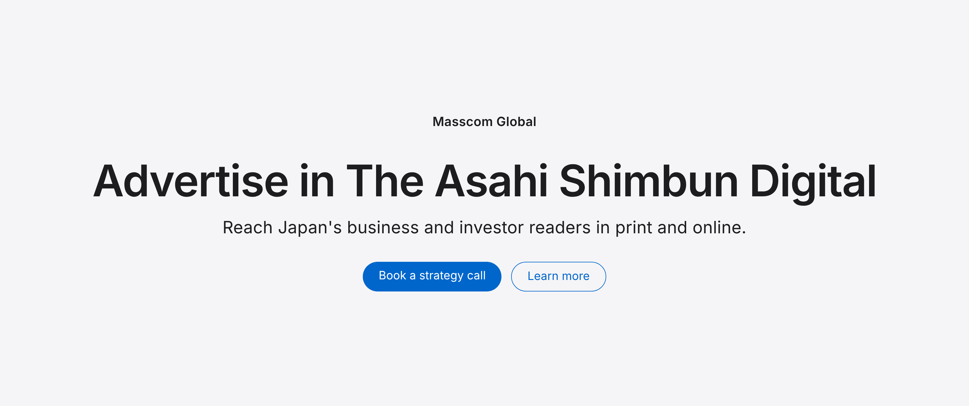 Advertise in The Asahi Shimbun Digital: reach Japan's business and investor readers