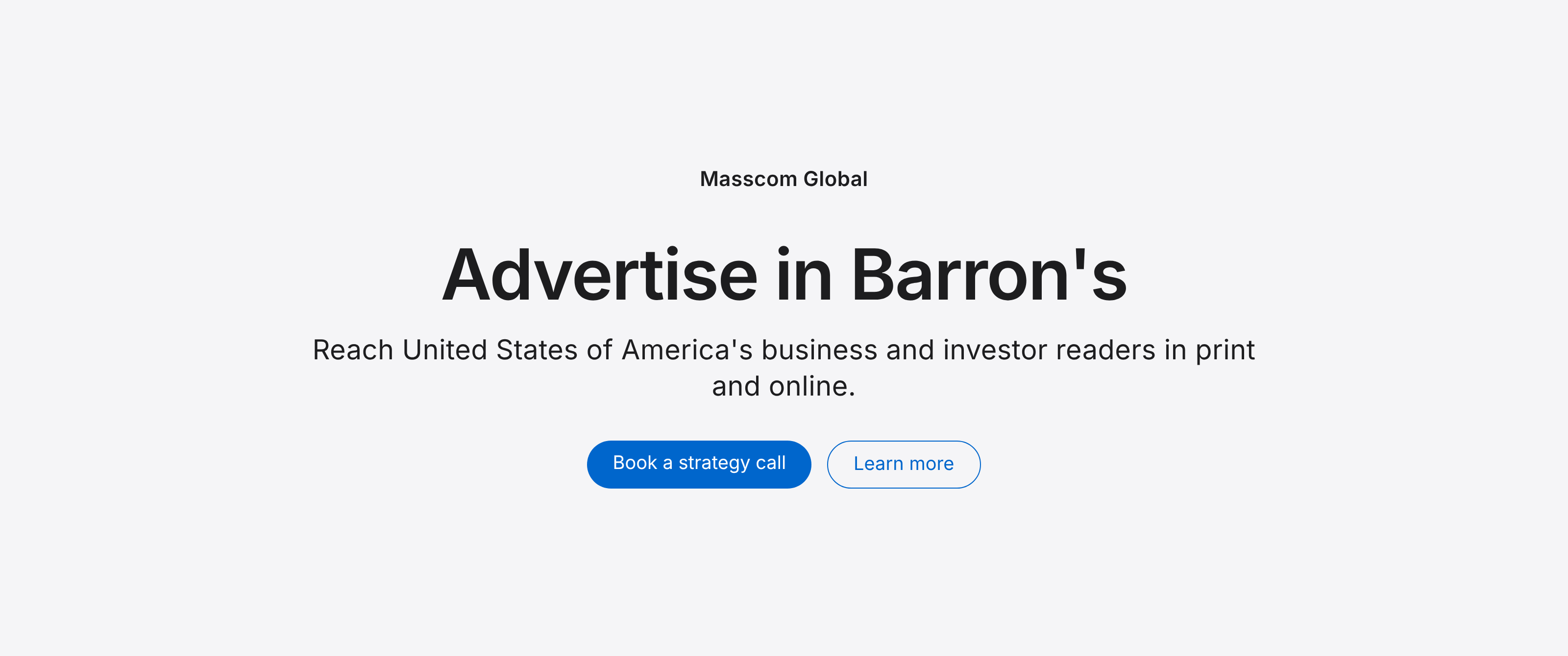 Advertise in Barron's: reach United States of America's business and investor readers