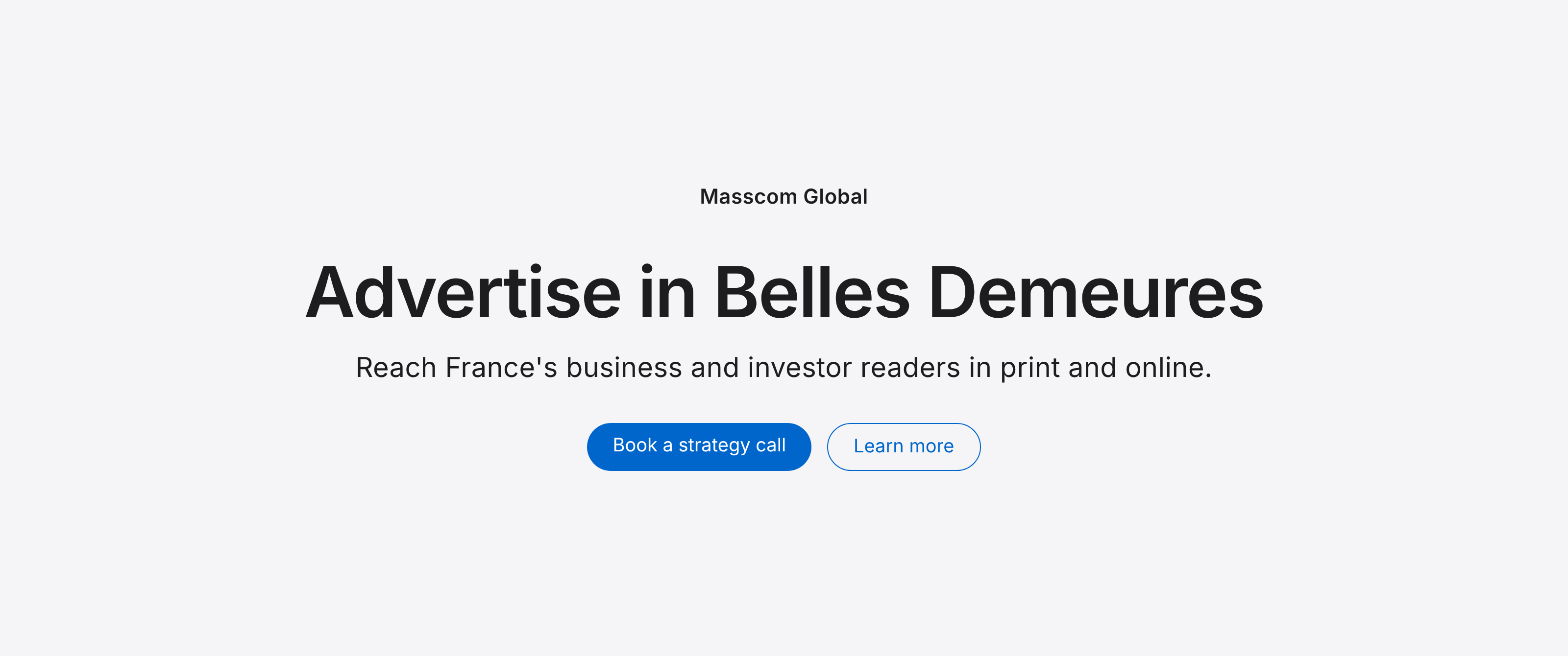 Advertise in Belles Demeures: reach France's business and investor readers
