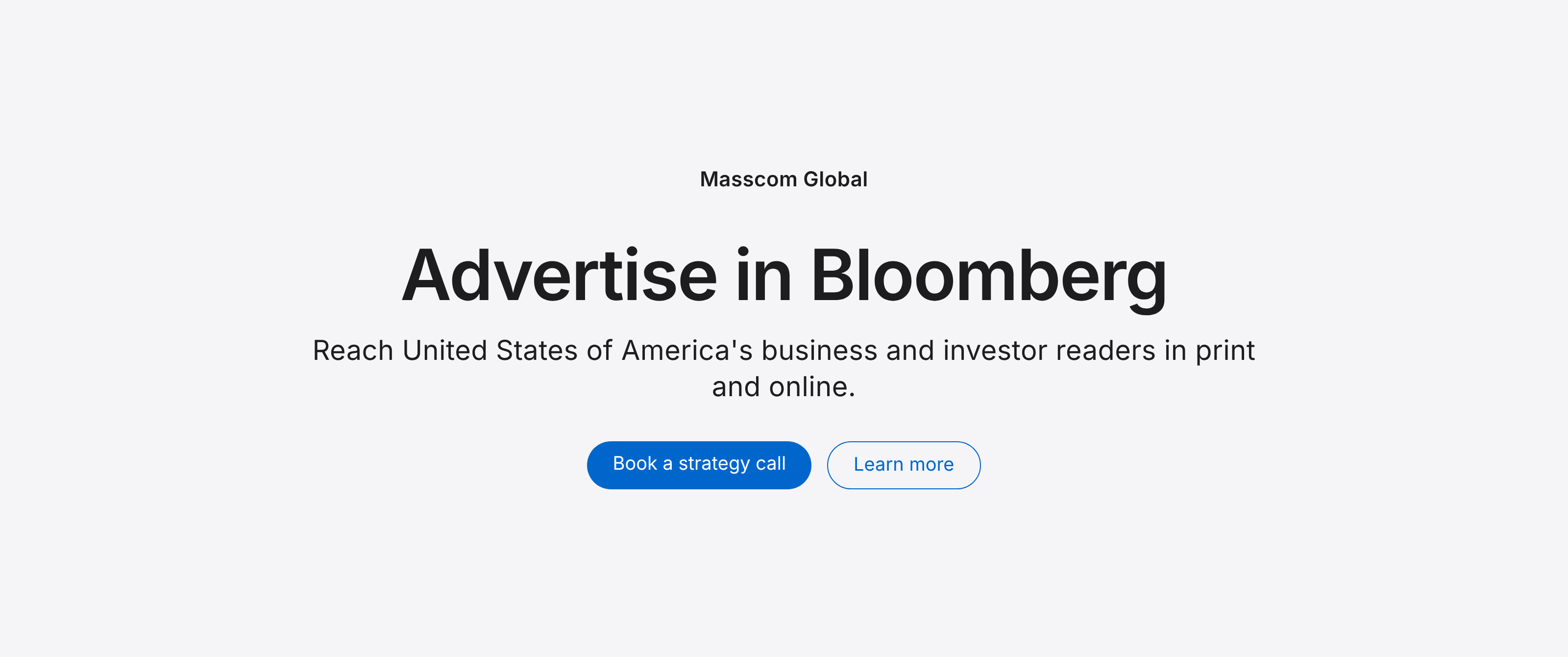 Advertise in Bloomberg: reach United States of America's business and investor readers