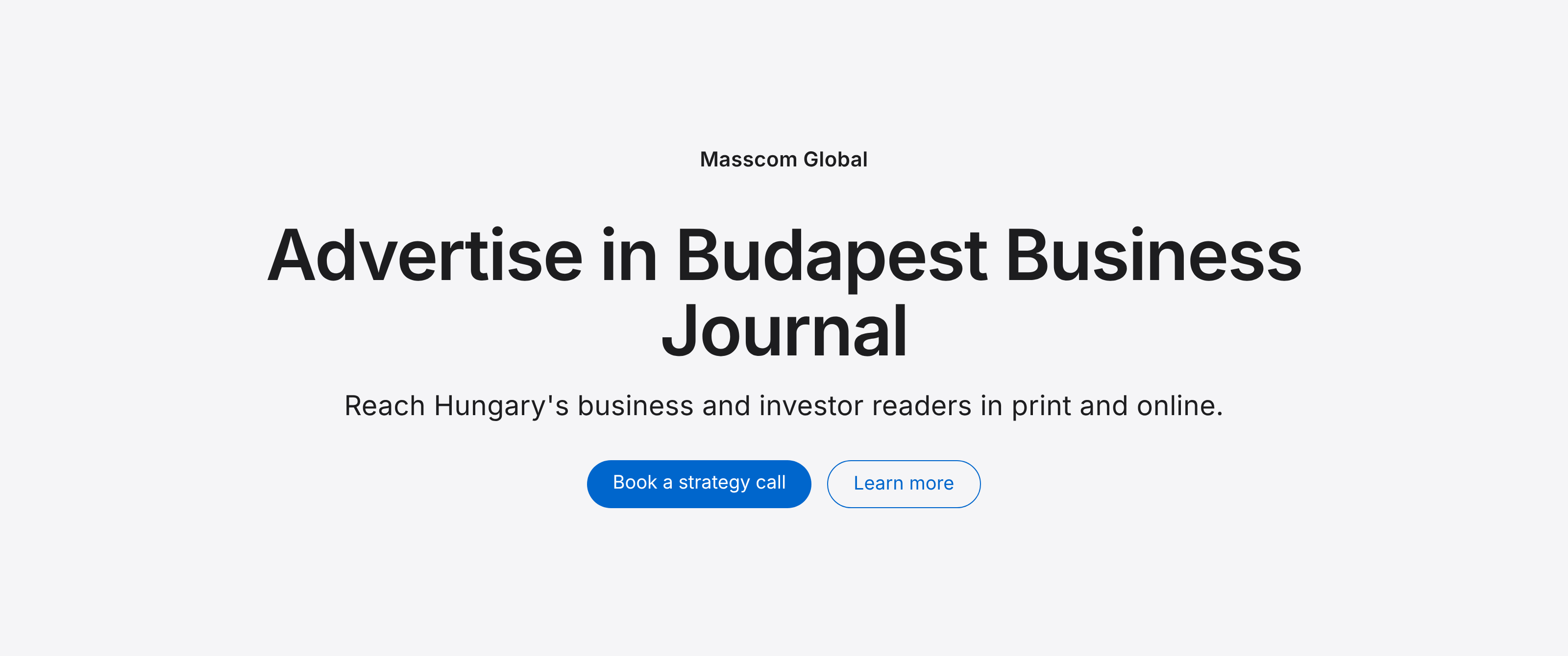 Advertise in Budapest Business Journal: reach Hungary's business and investor readers