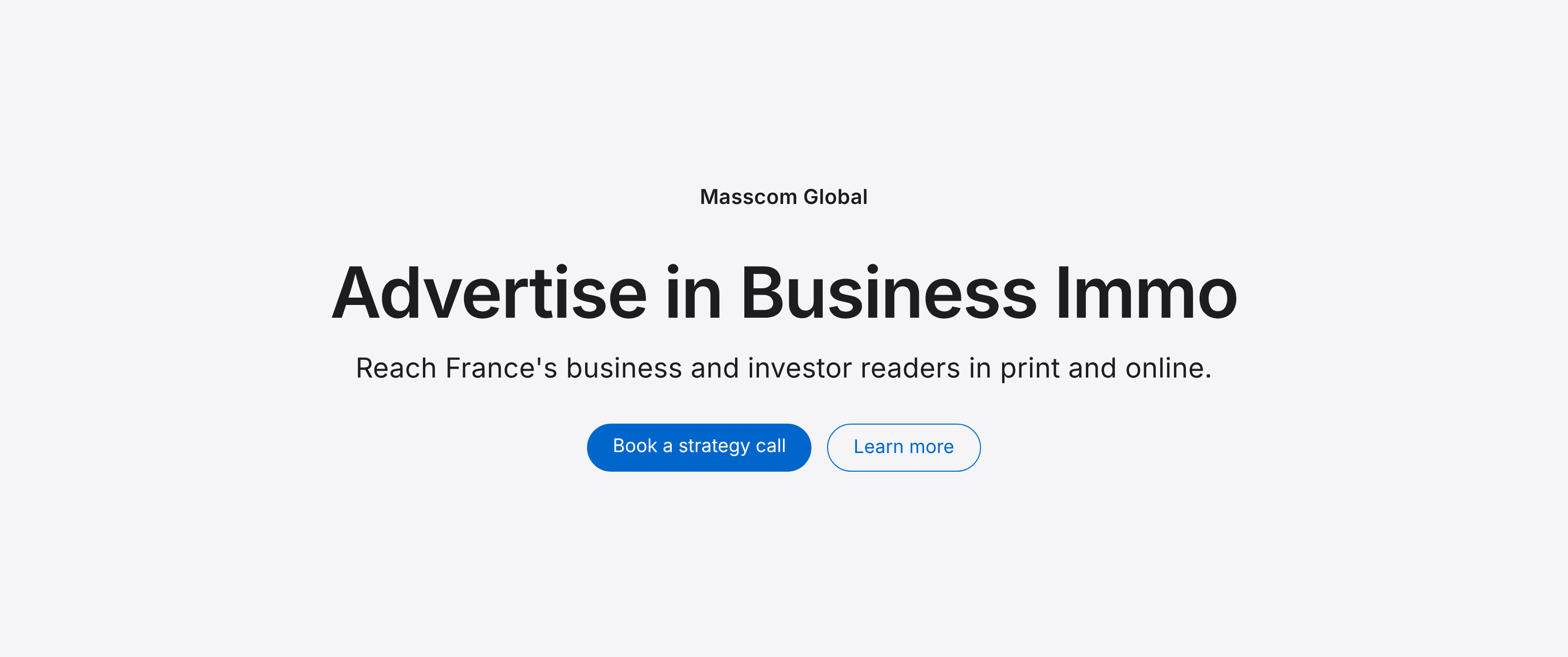 Advertise in Business Immo: reach France's business and investor readers