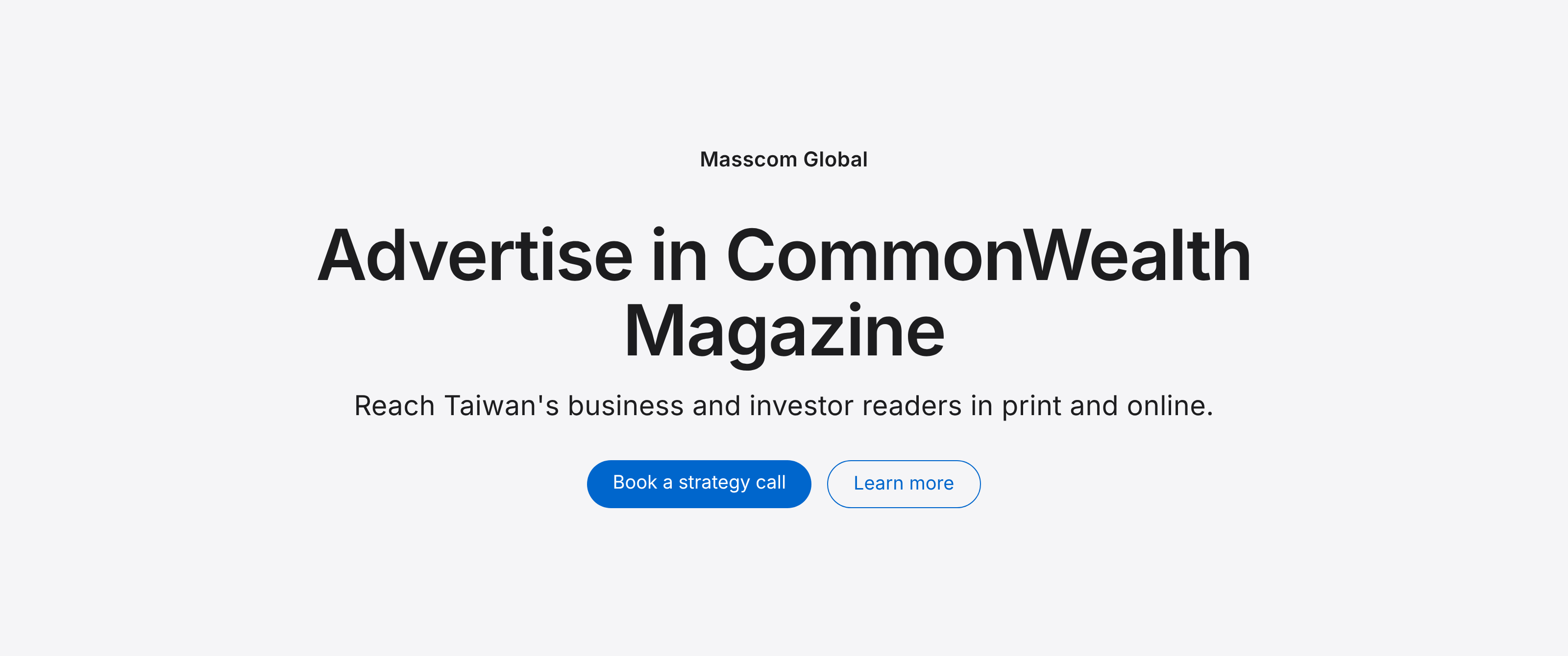 Advertise in CommonWealth Magazine: reach Taiwan's business and investor readers