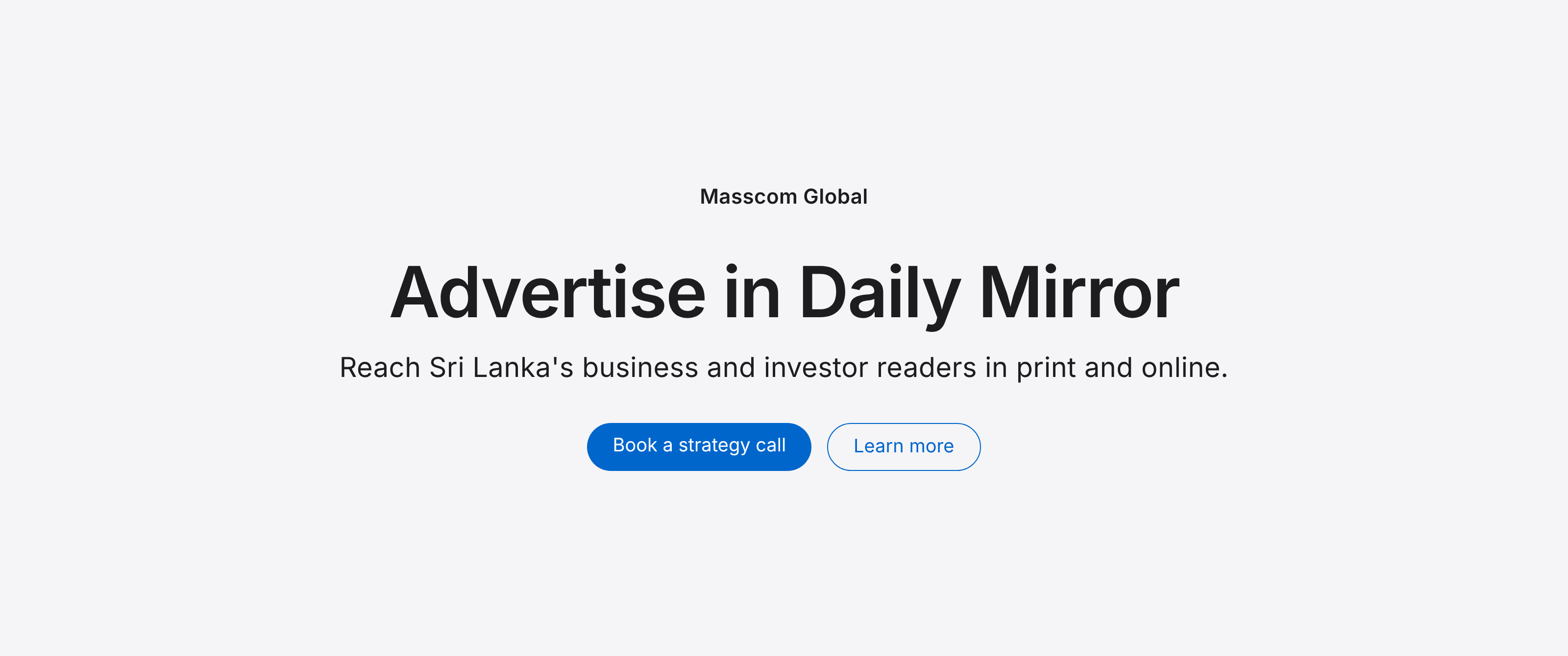 Advertise in Daily Mirror: reach Sri Lanka's business and investor readers