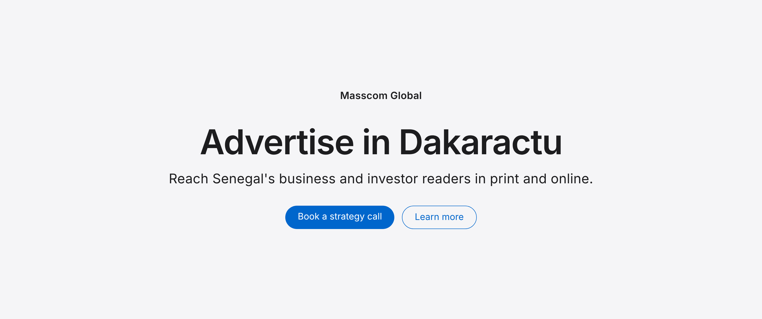Advertise in Dakaractu: reach Senegal's business and investor readers
