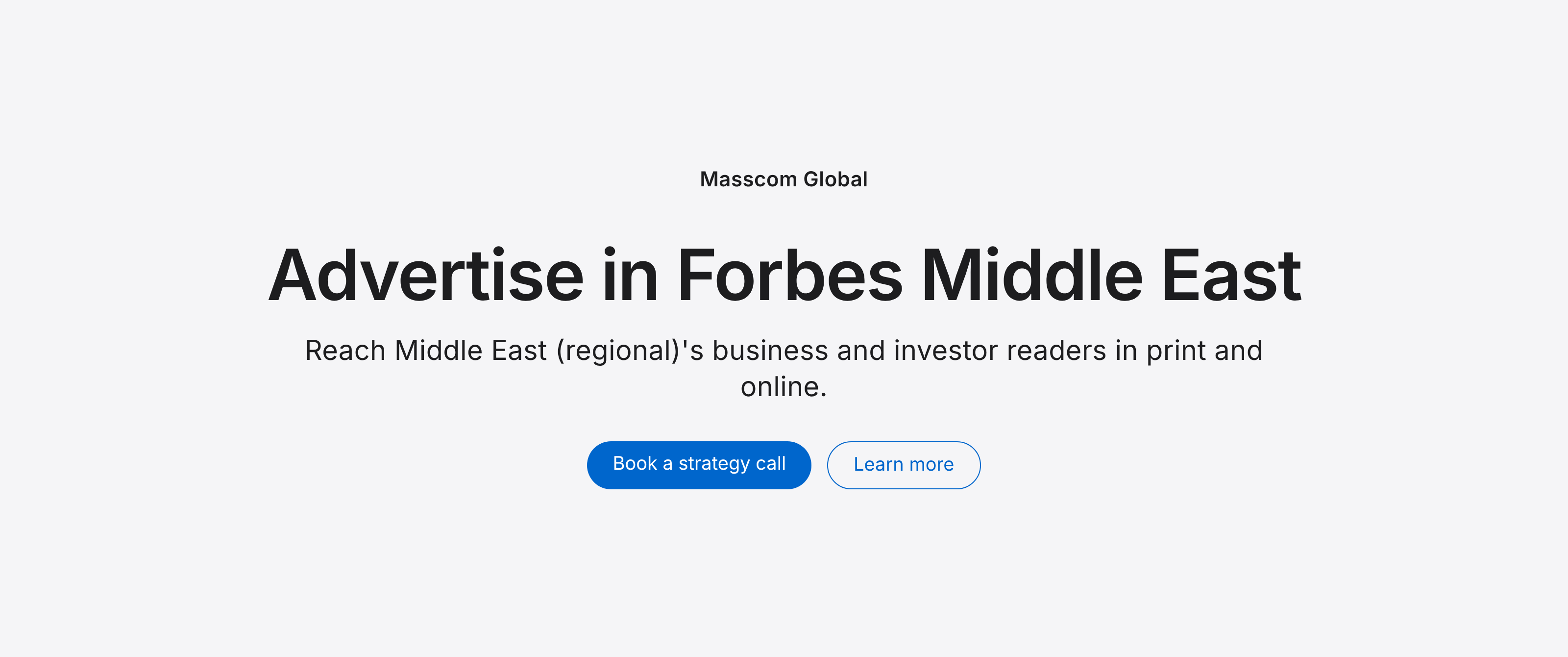 Advertise in Forbes Middle East: reach Middle East (regional)'s business and investor readers