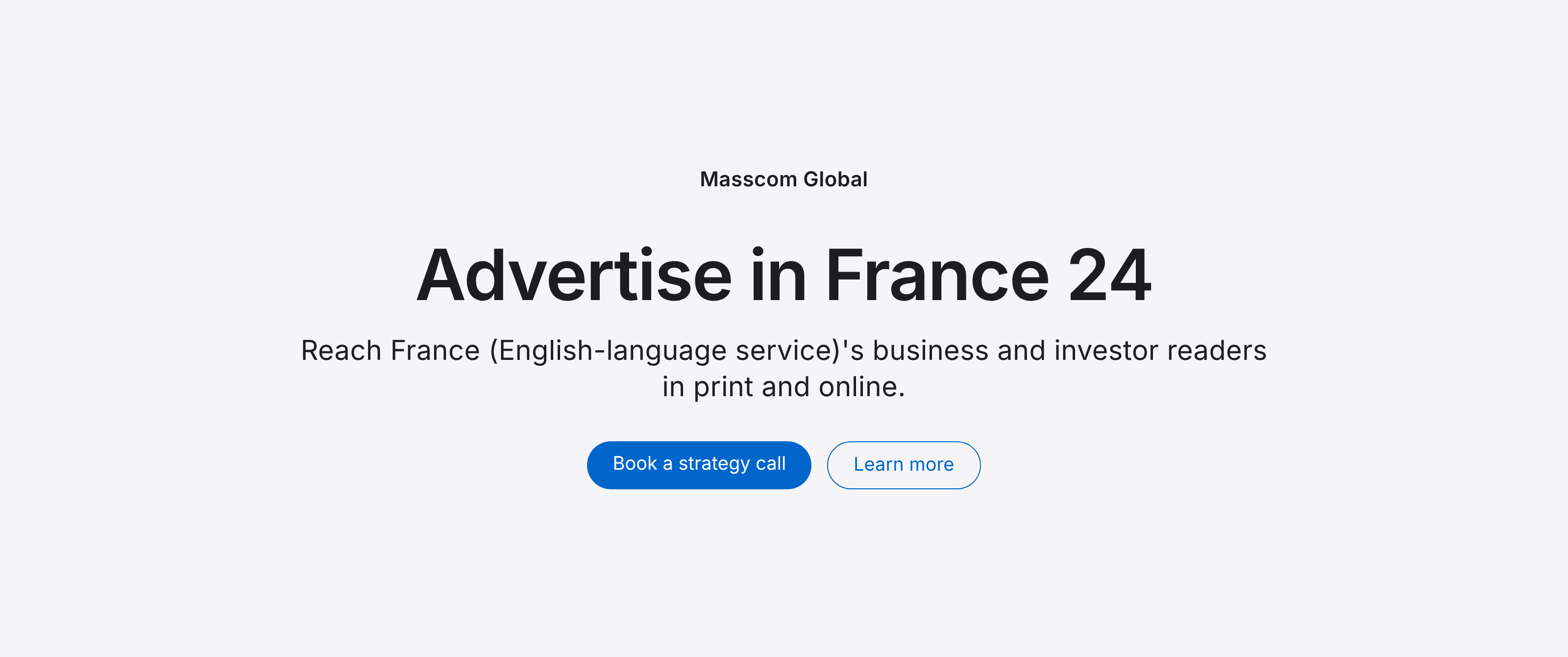 Advertise in France 24: reach France (English-language service)'s business and investor readers