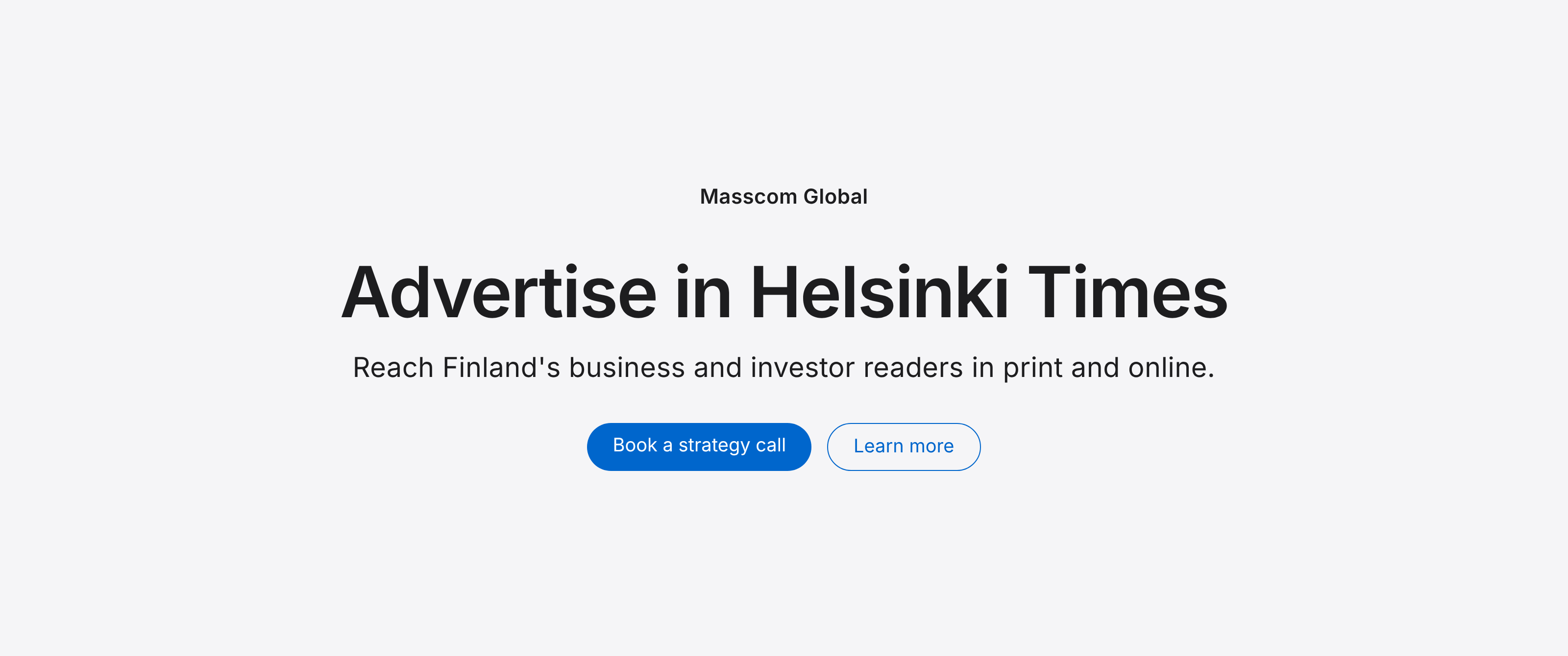 Advertise in Helsinki Times: reach Finland's business and investor readers