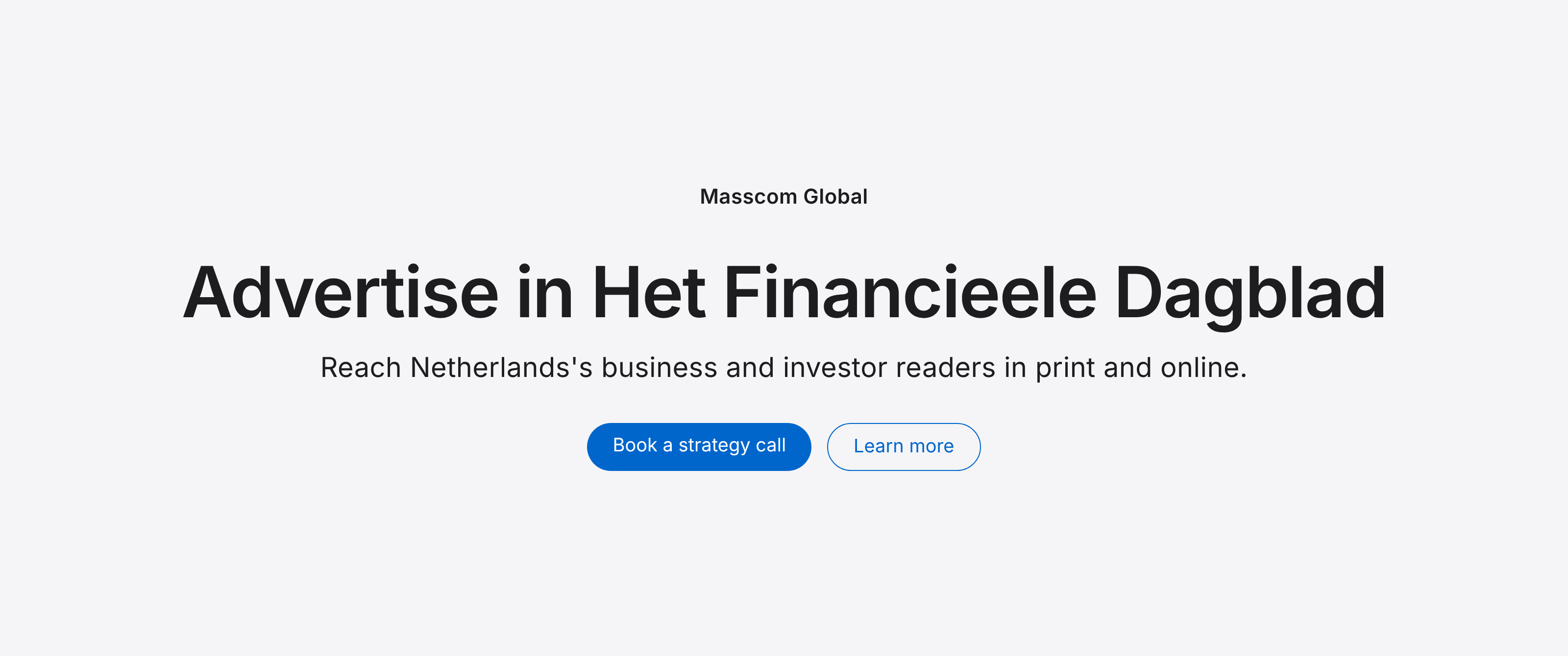 Advertise in Het Financieele Dagblad: reach Netherlands's business and investor readers