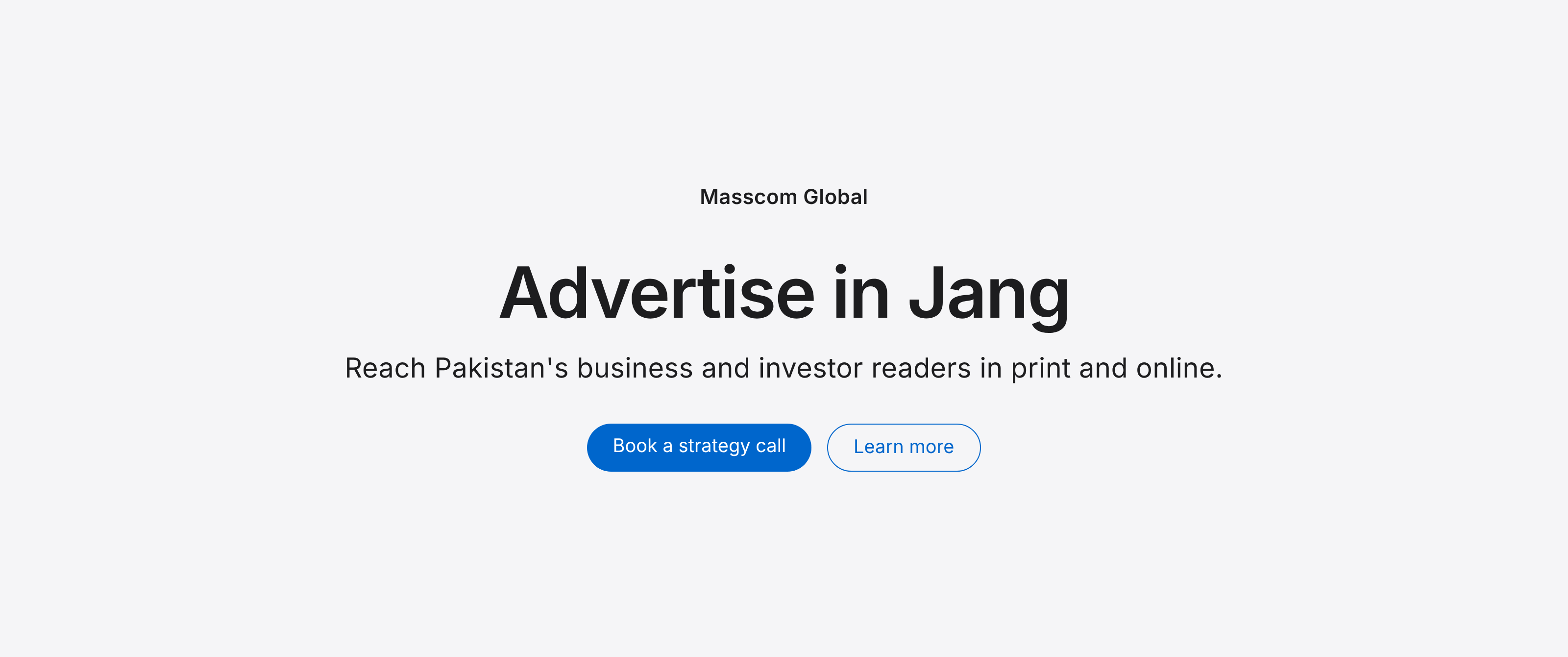 Advertise in Jang: reach Pakistan's business and investor readers