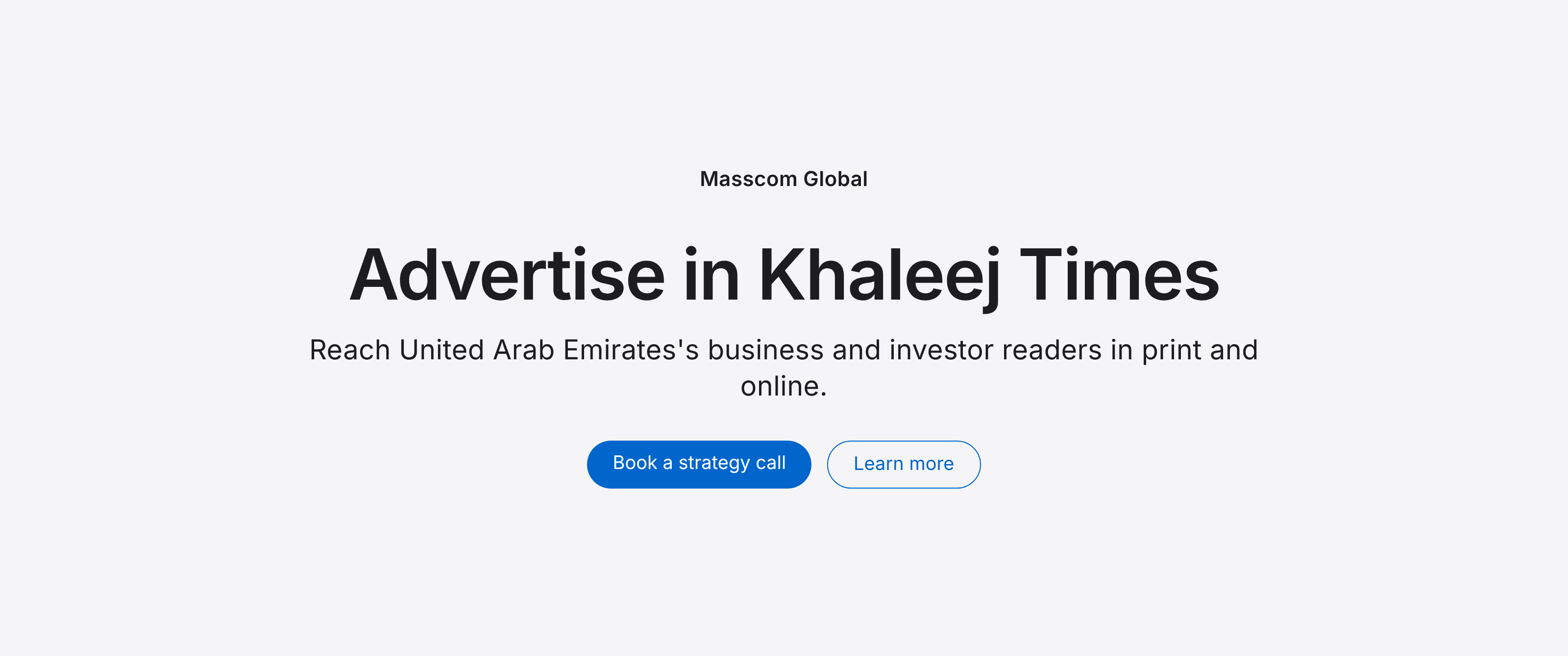 Advertise in Khaleej Times: reach United Arab Emirates's business and investor readers