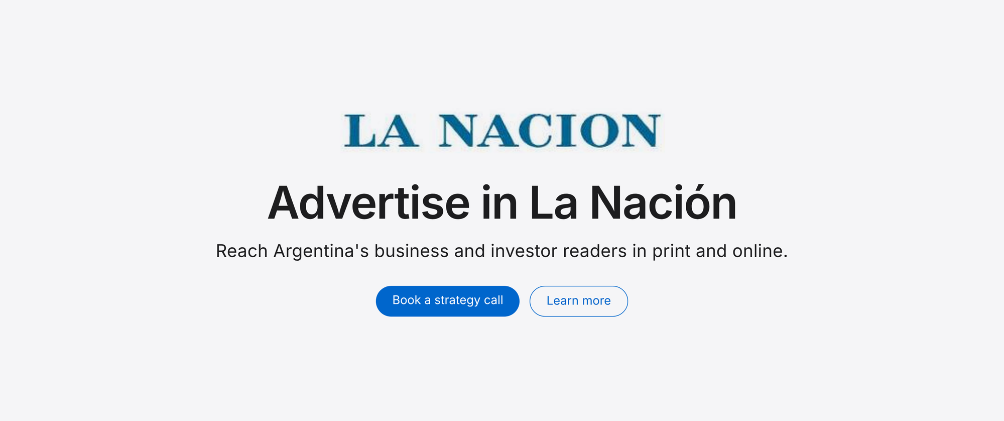 Advertise in La Nación: reach Argentina's business and investor readers