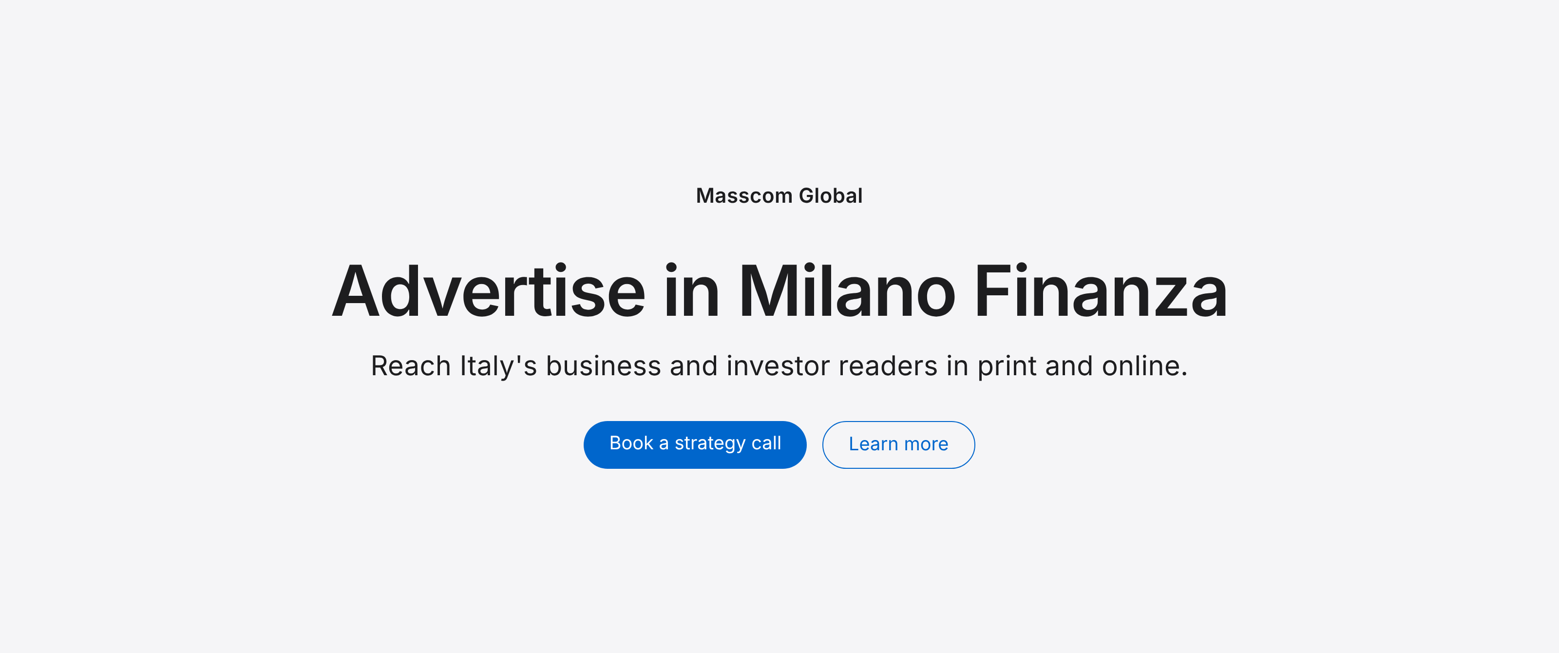 Advertise in Milano Finanza: reach Italy's business and investor readers