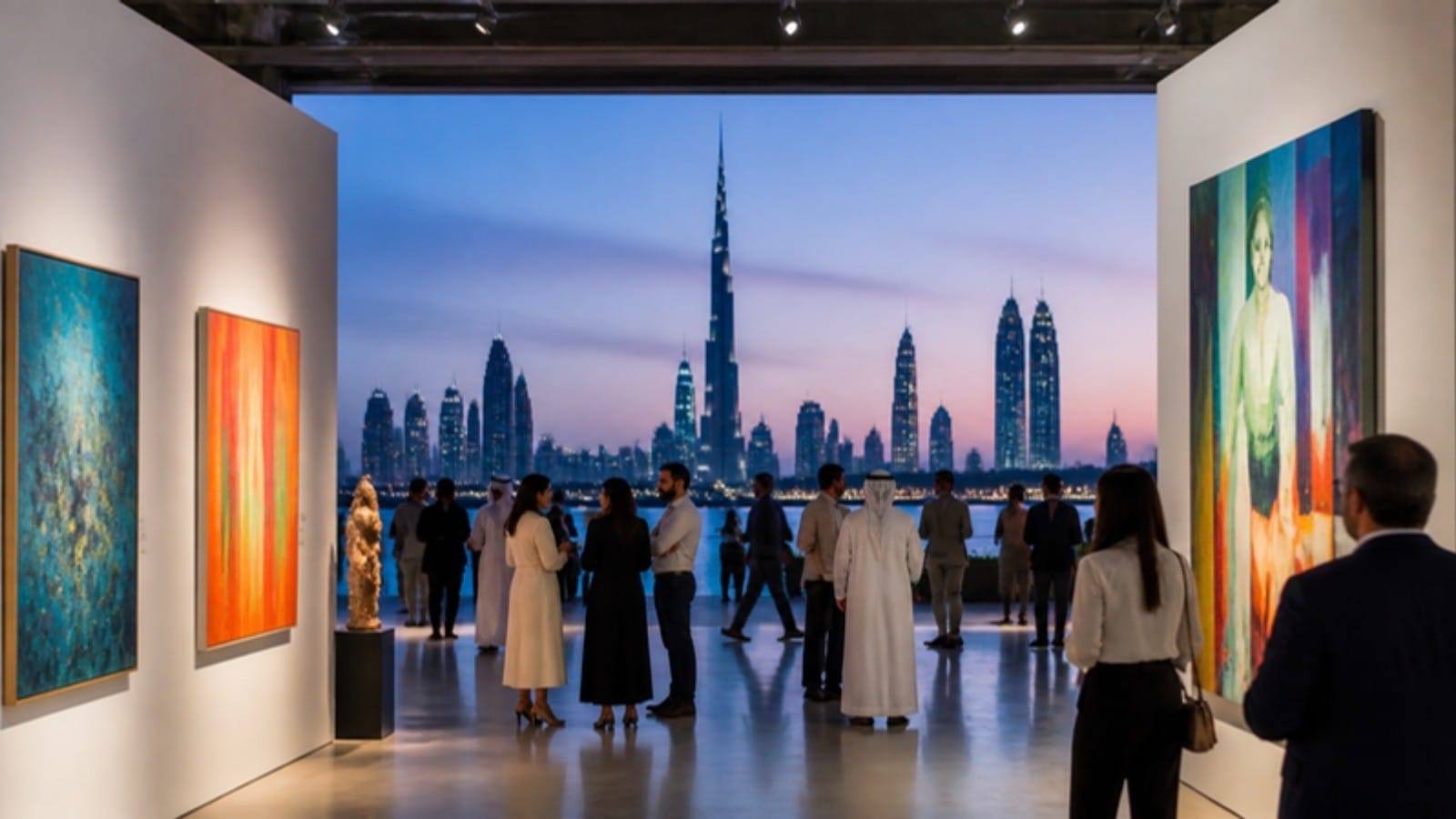 World Art Dubai: Dubai skyline seen from an art fair hall