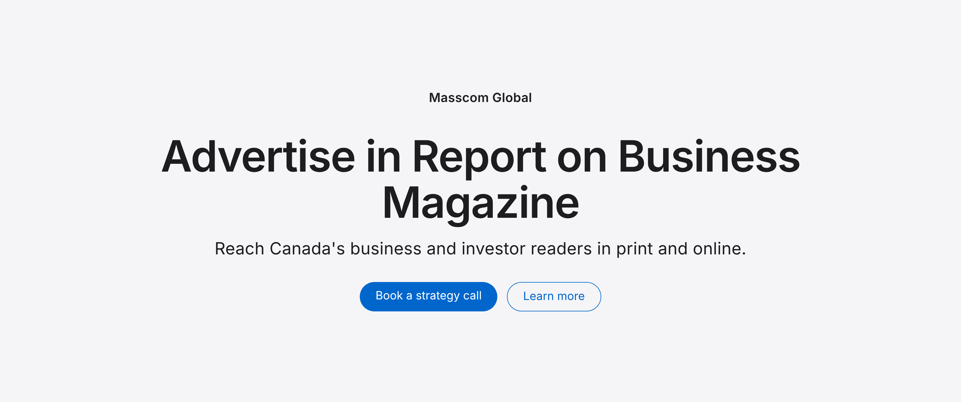 Advertise in Report on Business Magazine: reach Canada's business and investor readers