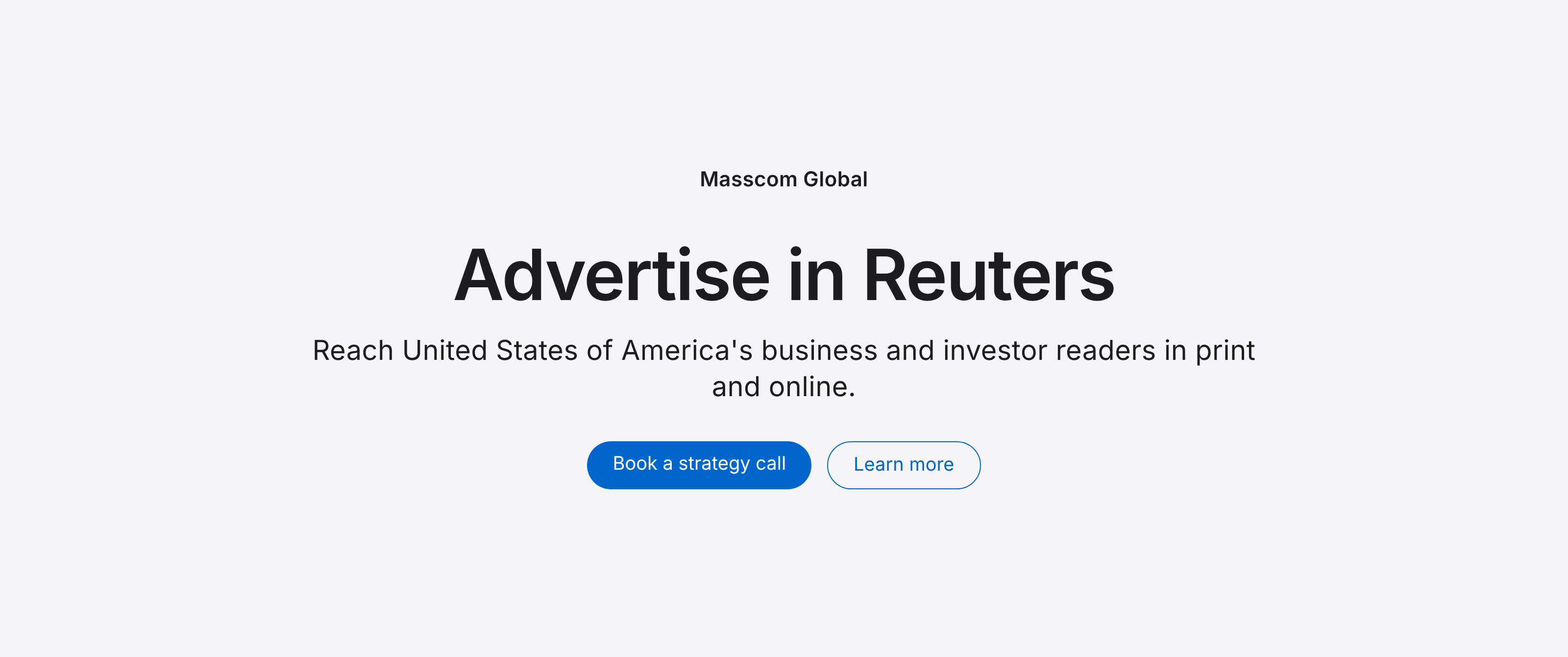 Advertise in Reuters: reach United States of America's business and investor readers
