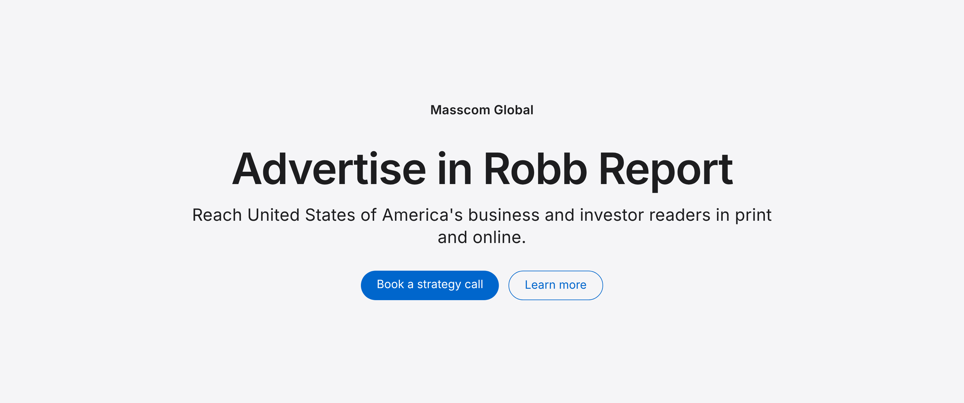 Advertise in Robb Report: reach United States of America's business and investor readers