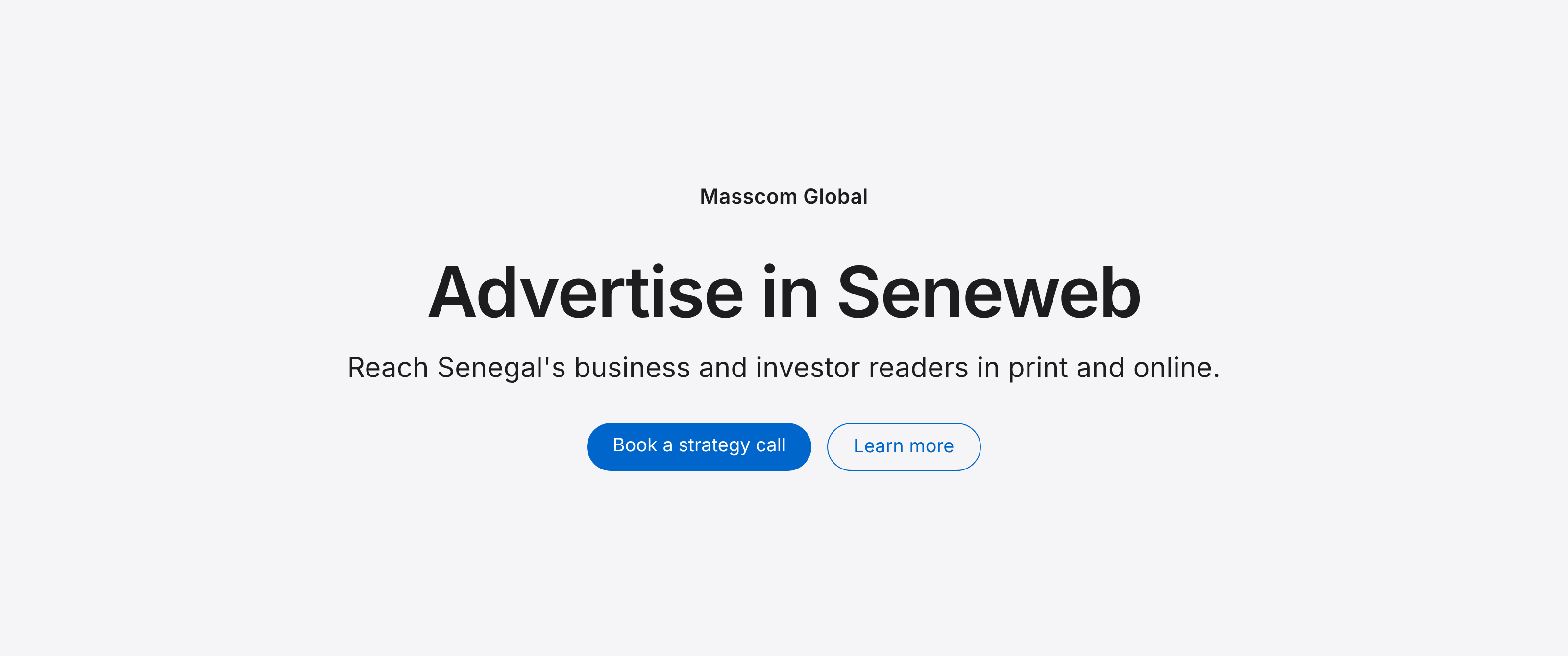 Advertise in Seneweb: reach Senegal's business and investor readers