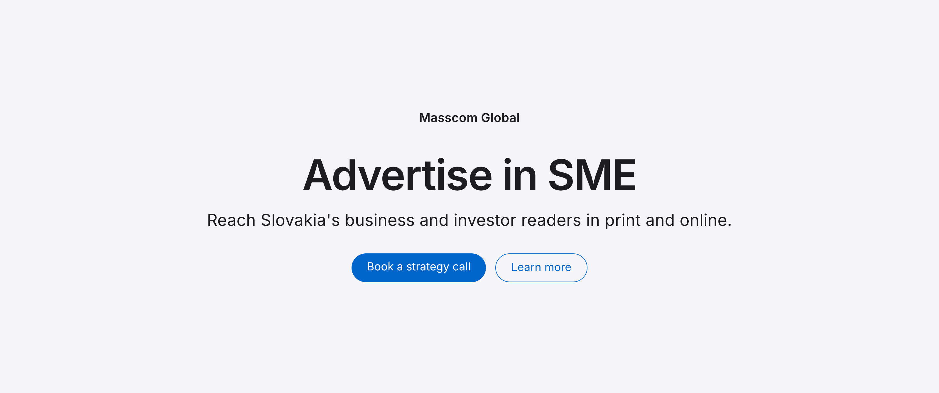 Advertise in SME: reach Slovakia's business and investor readers