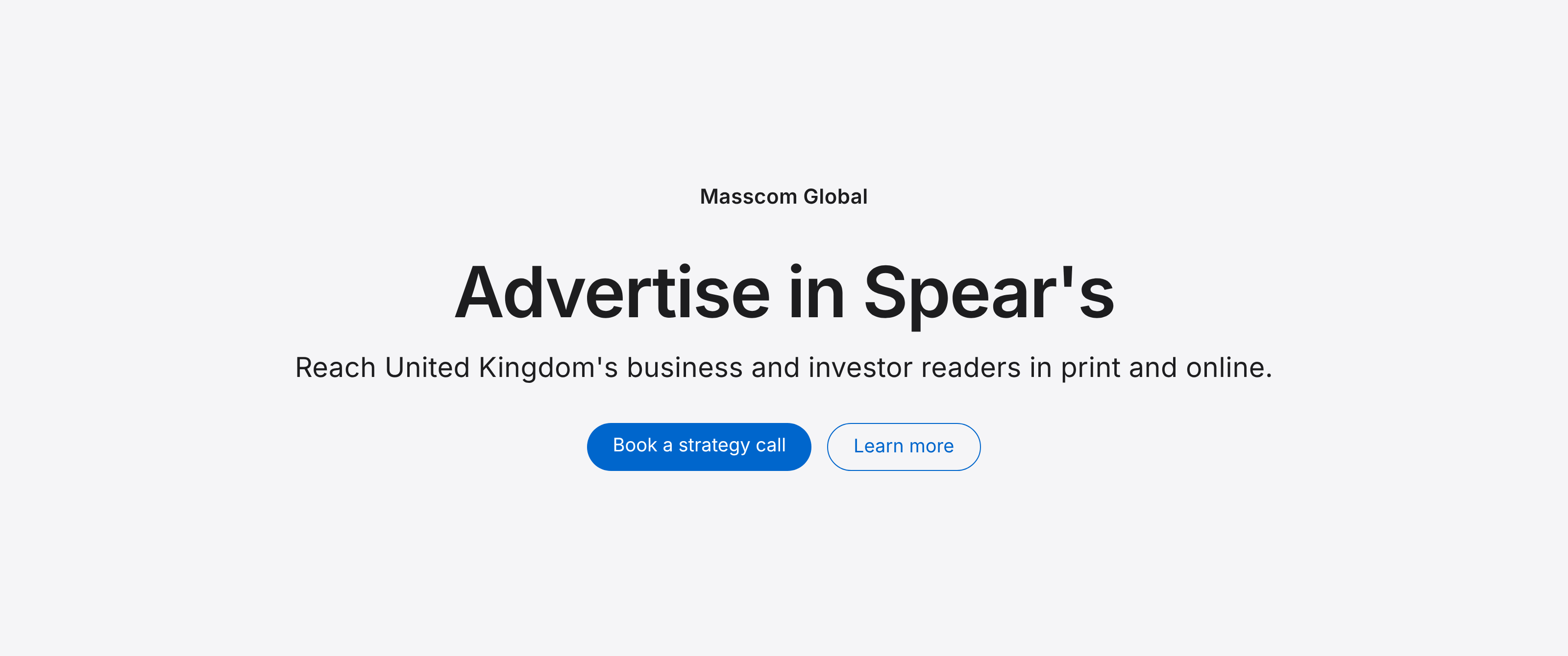 Advertise in Spear's: reach United Kingdom's business and investor readers
