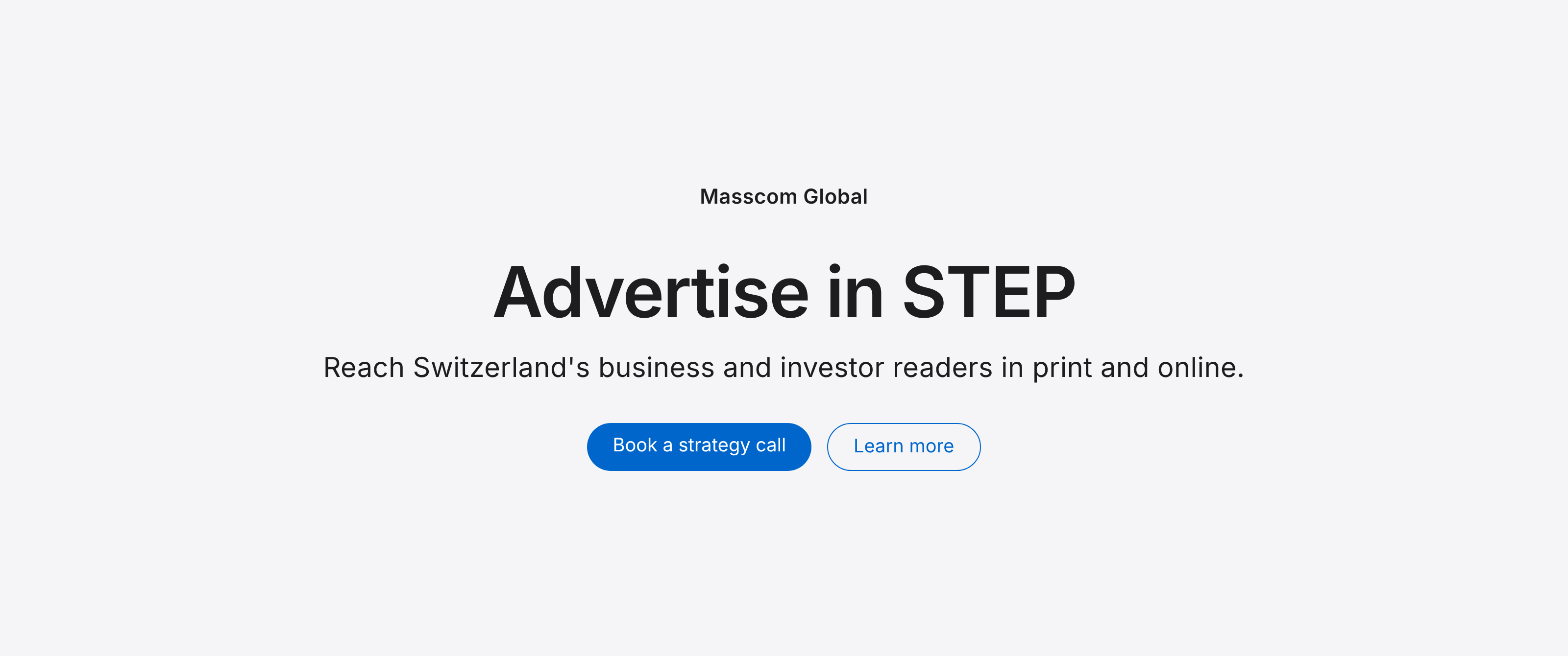 Advertise in STEP: reach Switzerland's business and investor readers