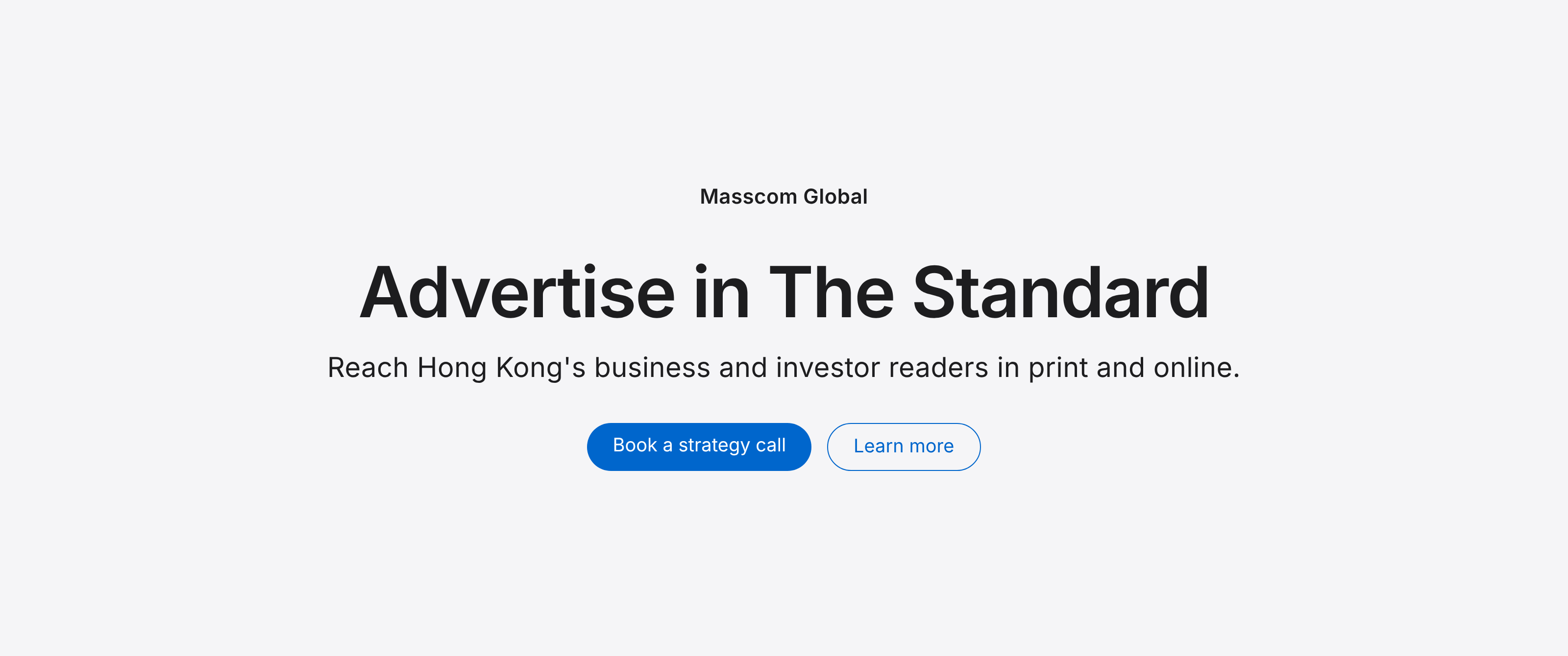 Advertise in The Standard: reach Hong Kong's business and investor readers