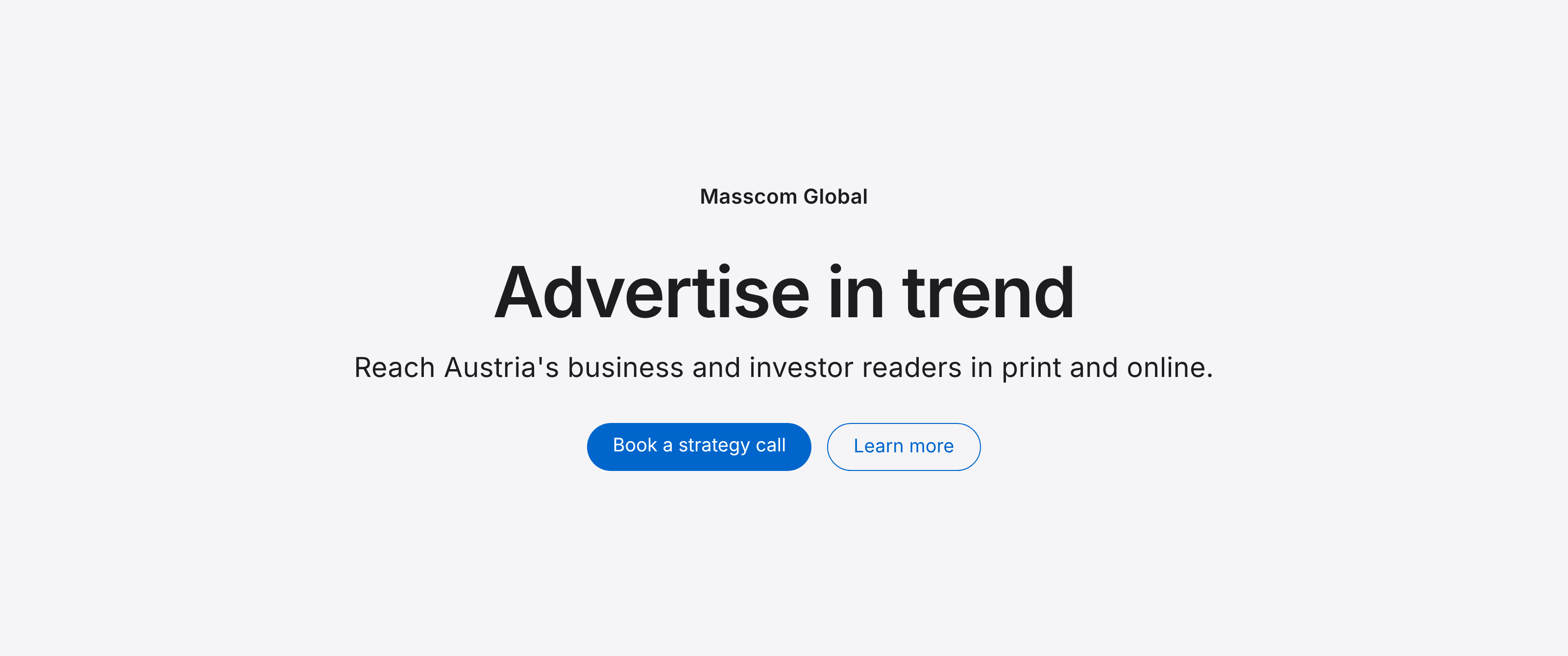 Advertise in trend: reach Austria's business and investor readers