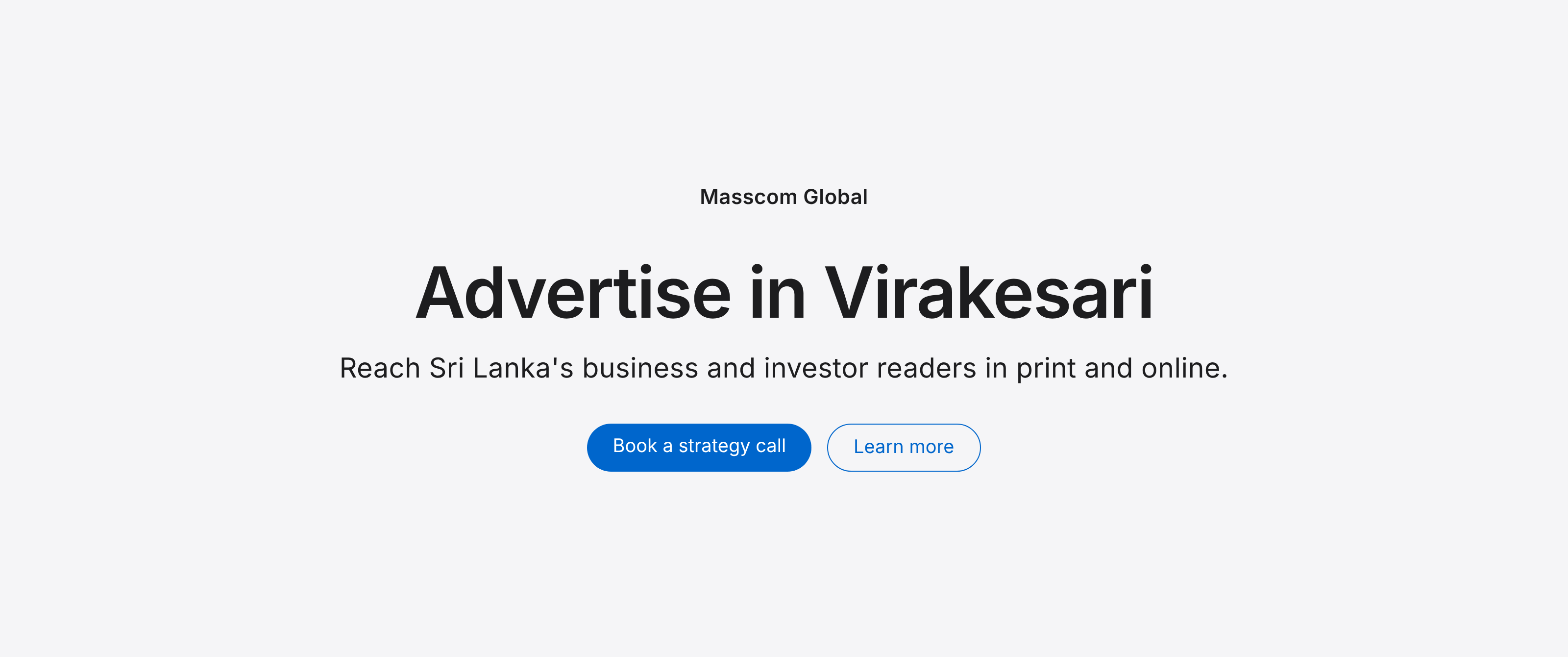 Advertise in Virakesari: reach Sri Lanka's business and investor readers
