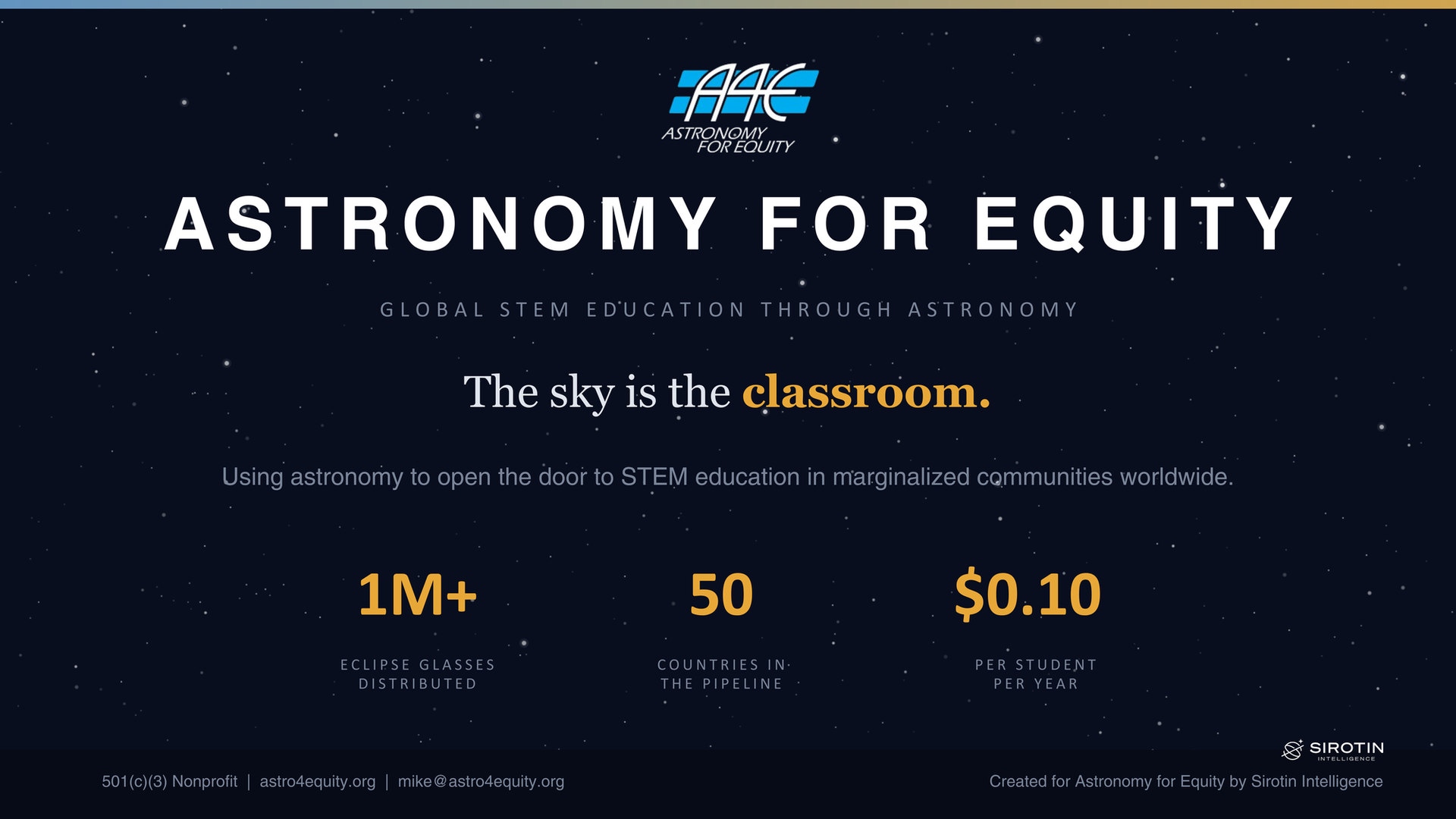 What Corporate Sponsors Actually Want to See (and How We Built It for Astronomy For Equity)