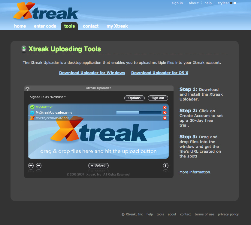 Xtreak Uploader