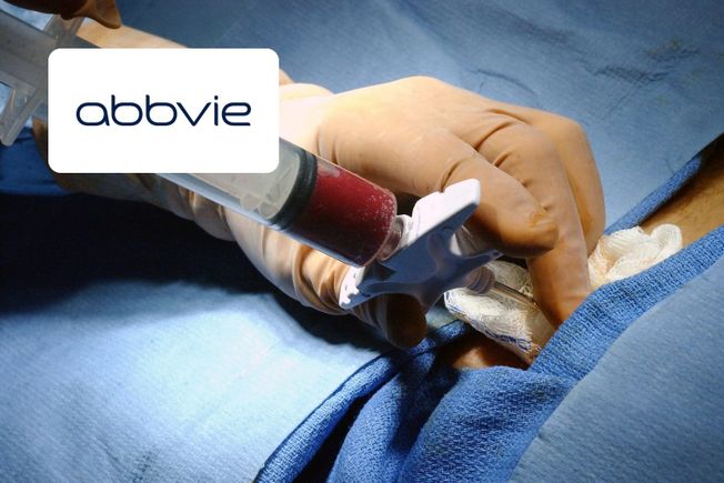 A clinician drawing a bone marrow sample