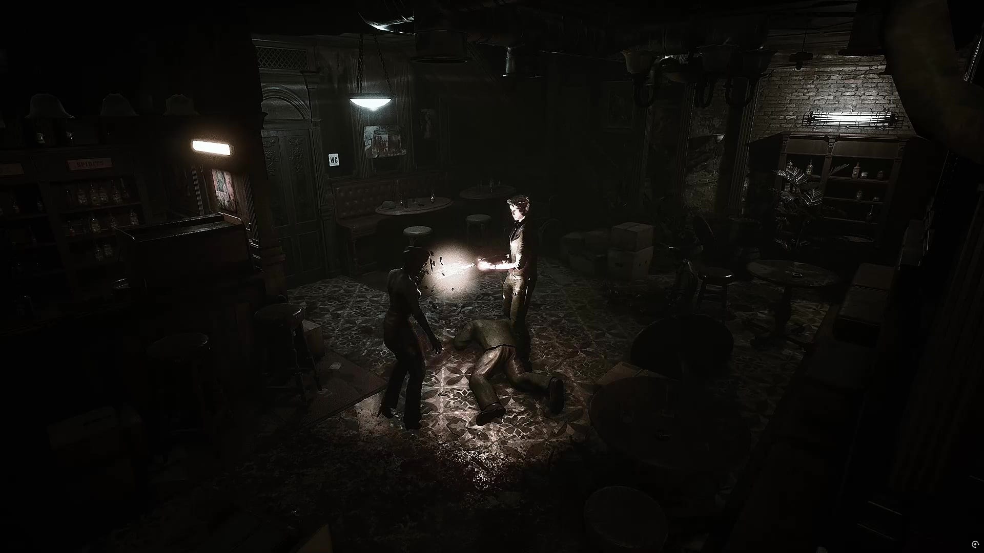 Blasting a zombie's head off with a sawed-off shotgun.