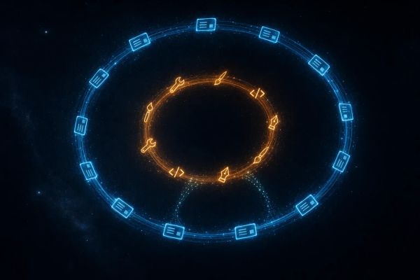 Outer loop, inner loop. Orchestration meets capability. Image created using vanikya.ai.