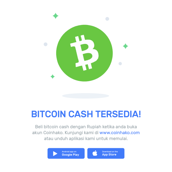 Buy Bitcoin Cash (BCH) With The Indonesian Rupiah Today!
