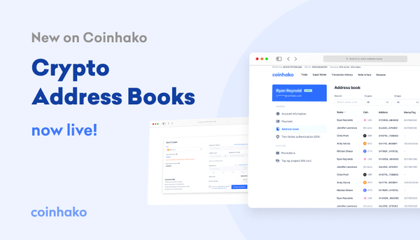 Crypto Address Books Now Live on Coinhako