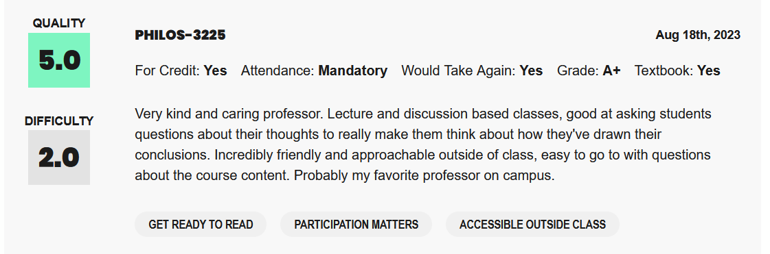Student on Rate My Professors, about Ashok Karra: "Very kind and caring professor. Lecture and discussion based classes, good at asking students questions about their thoughts to really make them think about how they've drawn their conclusions. Incredibly friendly and approachable outside of class, easy t go to with questions about the course content. Probably my favorite professor on campus."
