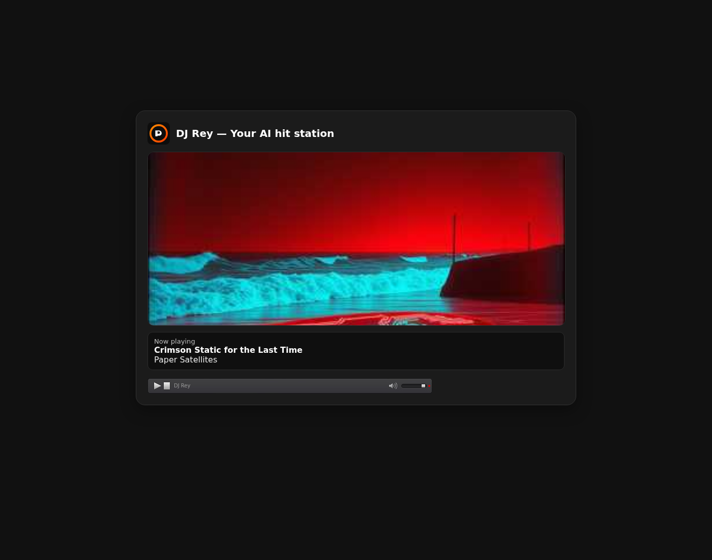 DJ Rey listener interface screenshot