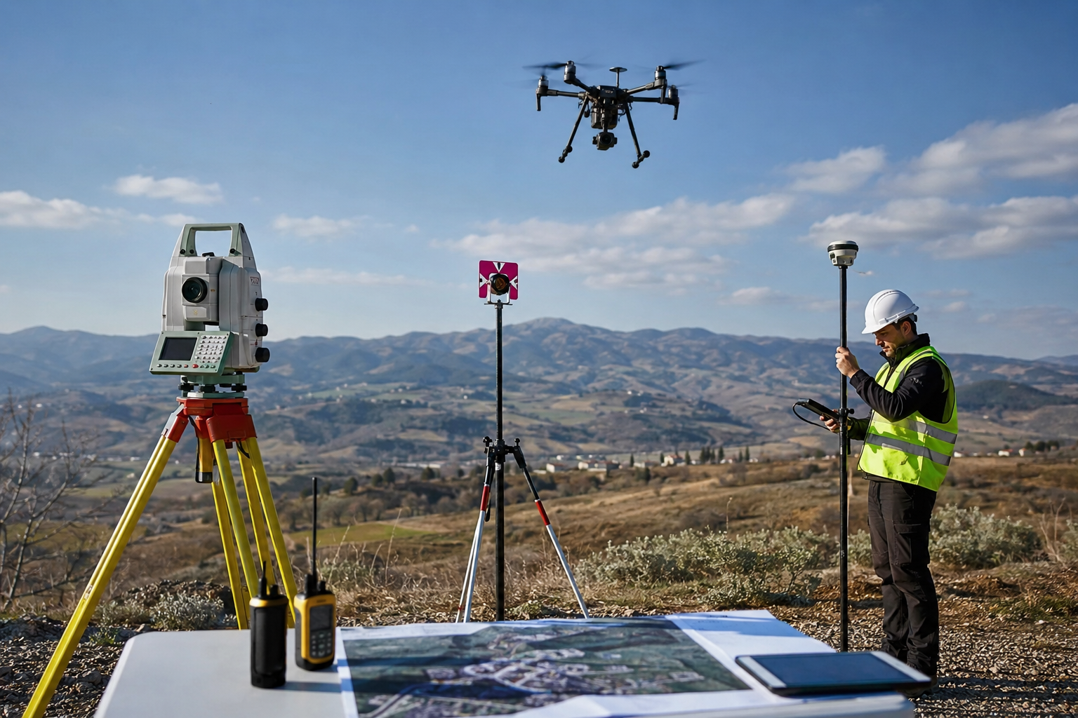 Precizia ridicărilor topografice: drone vs GNSS RTK vs stație totală