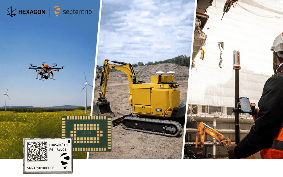 Septentrio lansează modulul mosaic-G5 P6 pentru aplicații industriale și robotică
