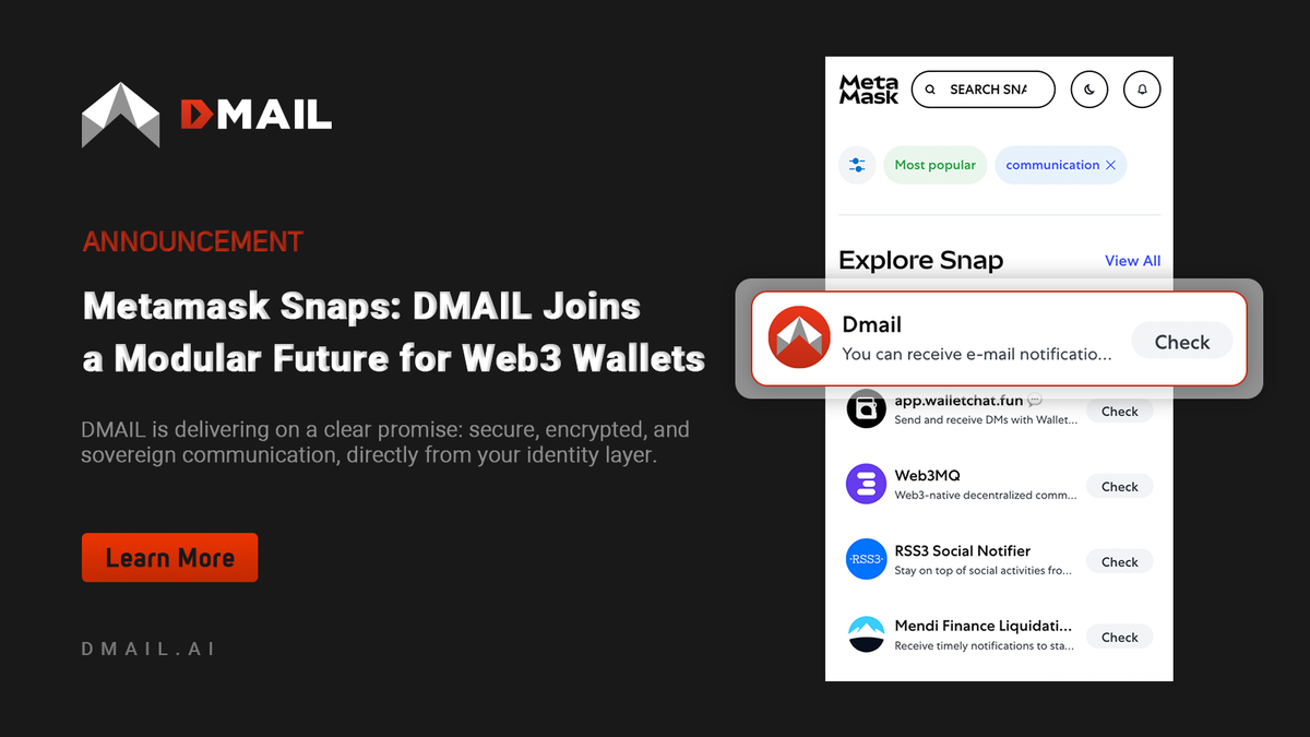 Metamask Snaps: DMAIL Joins a Modular Future for Web3 Wallets