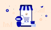 Robot assistant beside a smartphone with a shopping cart icon, showing AI's impact on online retail and customer engagement.