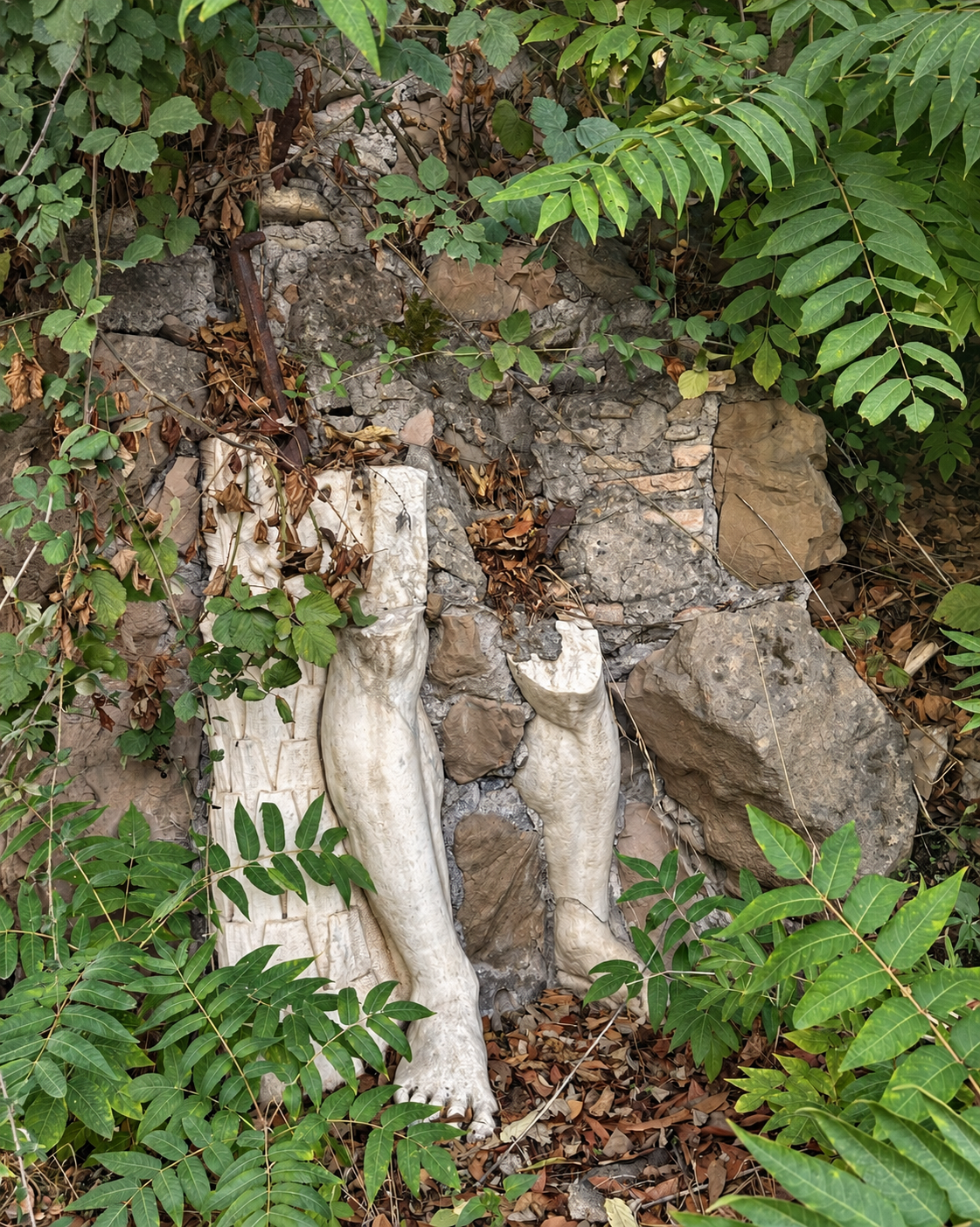 Legs, abandoned, still standing their ground
