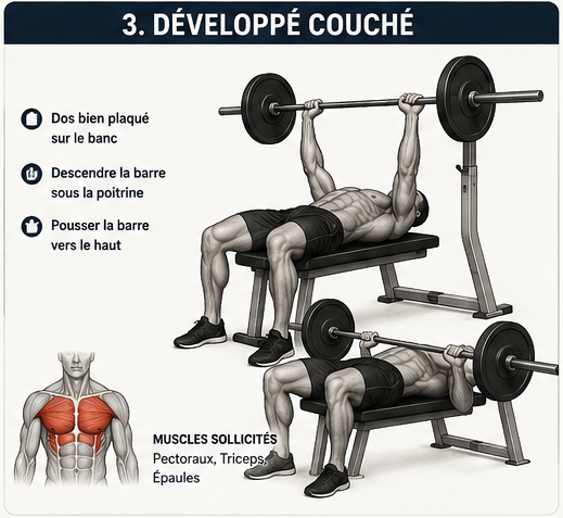 Développé couché musculation
