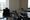 empty office chairs around a conference table 