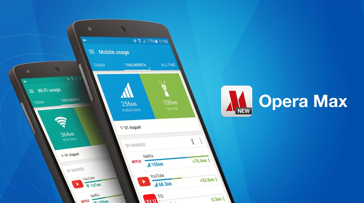 Opera Max saves data when streaming Youtube and Netflix