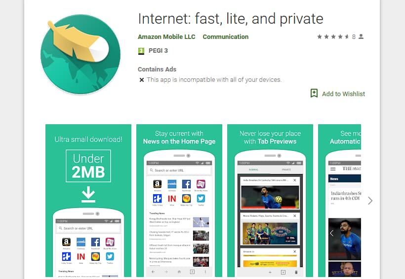 Amazon created a 'fast, lite and private' browser for Android