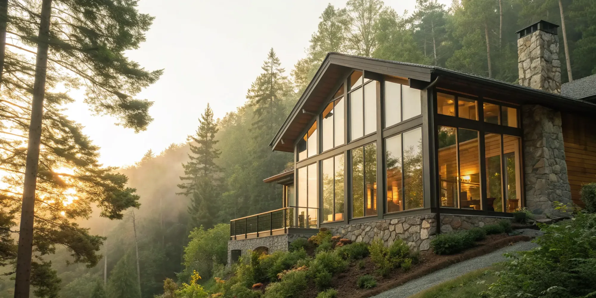 Fire-resistant windows on a modern home.