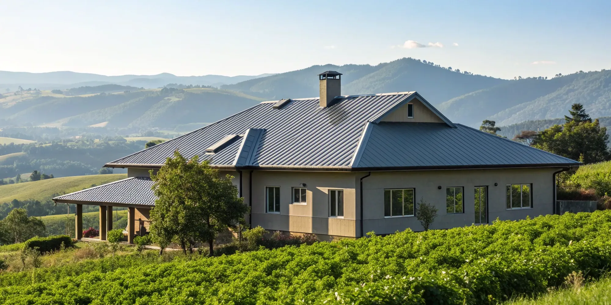 A well-maintained home with a metal roof, ready for getting insured in a high-risk area.