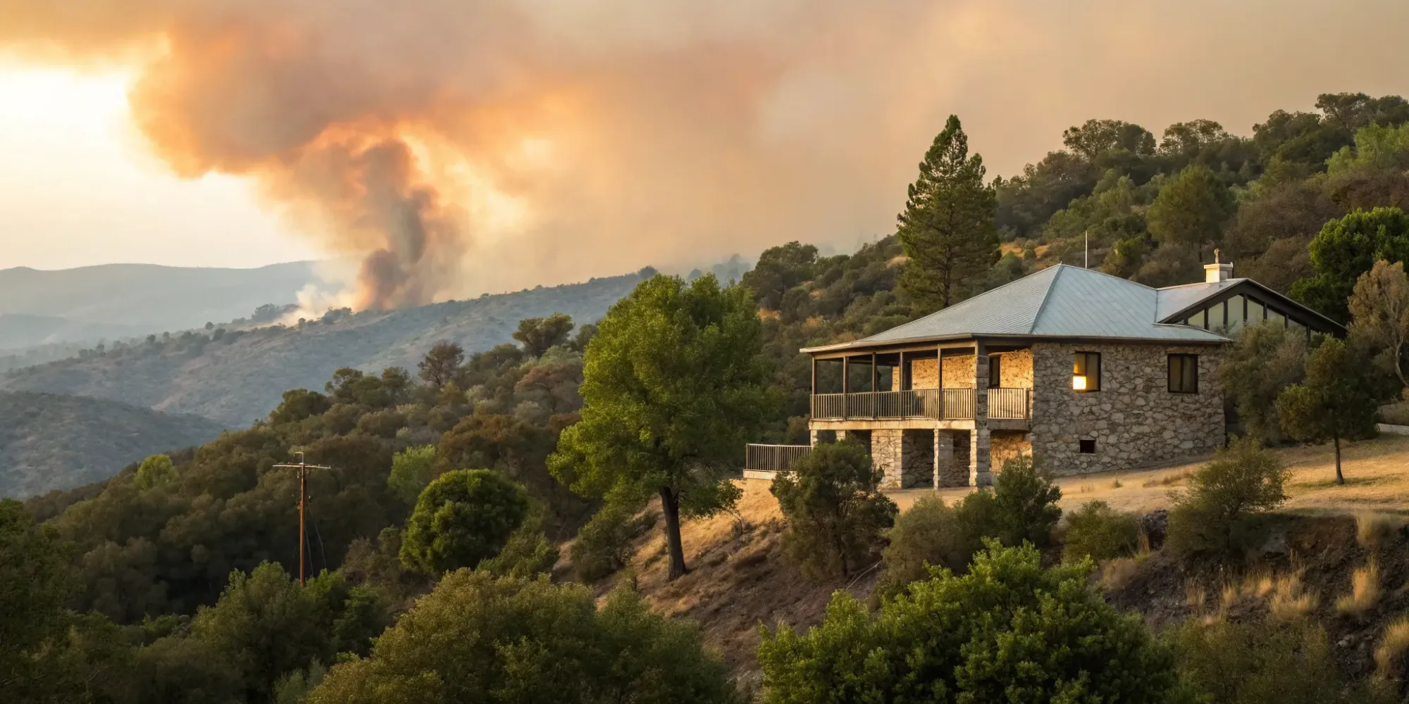 A house constructed using the required building permits for a wildfire zone.