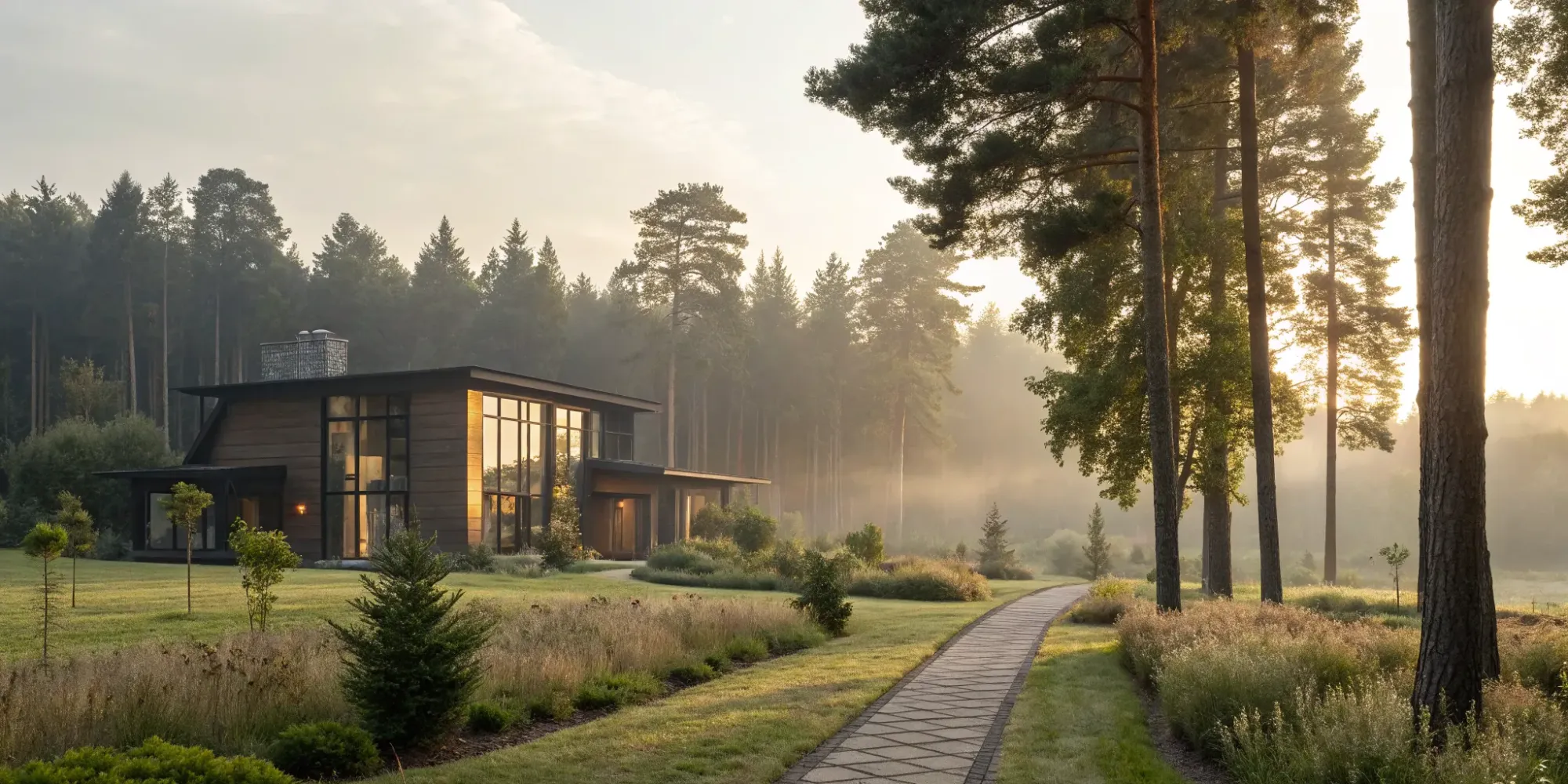 A modern home built with insurance compliant building plans.